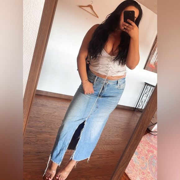 ZARA Denim maxi skirt - Picture 1 of 8